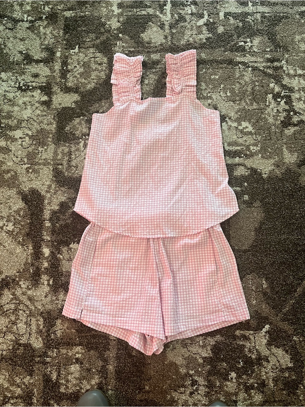 Taylor Tillman Pink Gingham Shorts with Matching Tank - Sleeveless Set